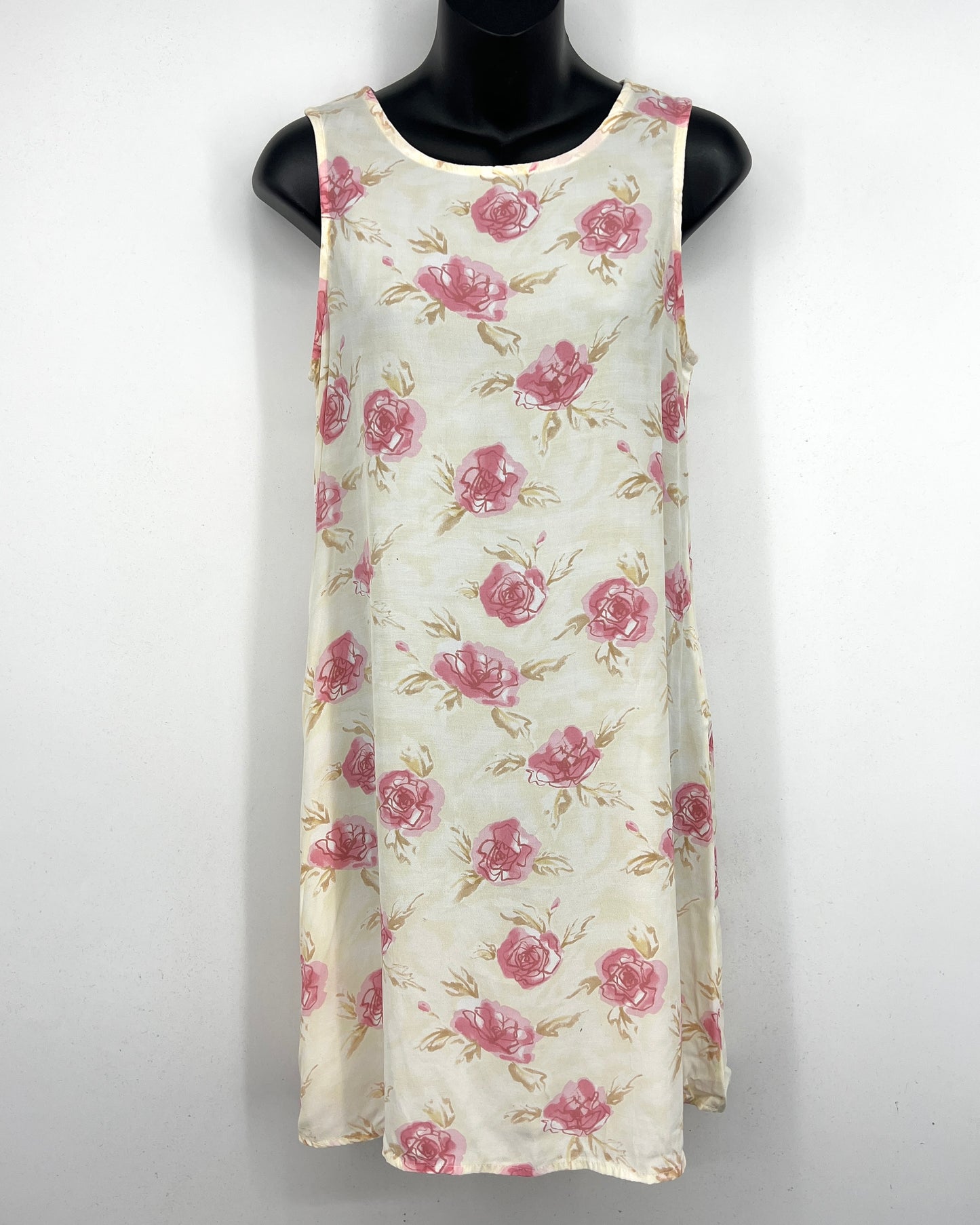 Cinnamon Girl Hawaii Pink Rose Shift Dress Size Small