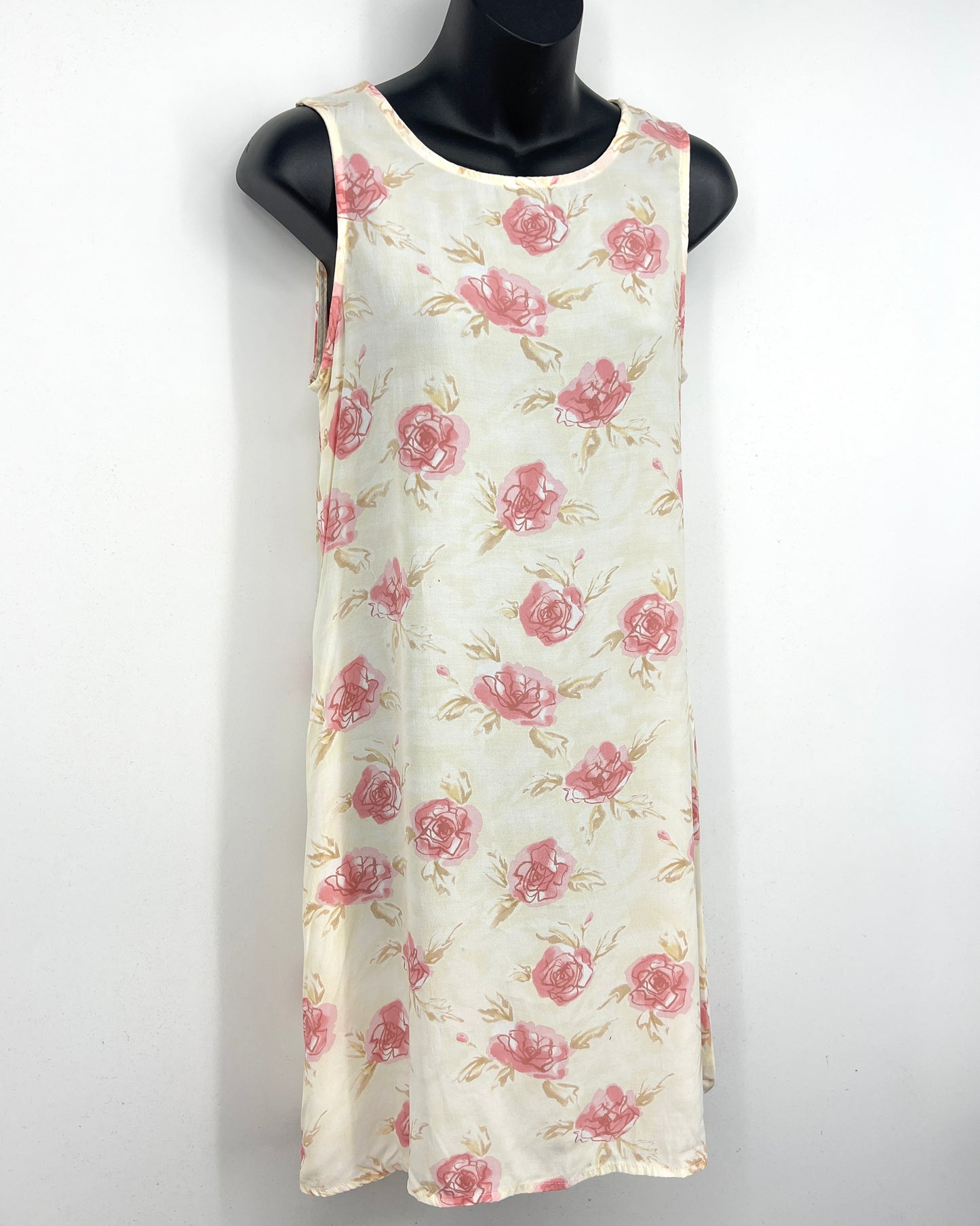 Cinnamon Girl Hawaii Pink Rose Shift Dress Size Small